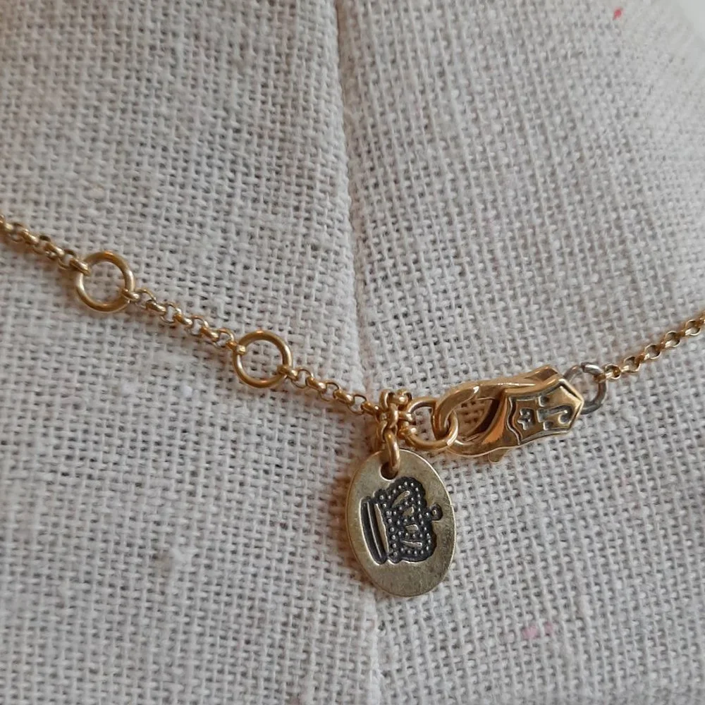 Juicy Couture Brass Gold Tone Padlock Charm Pendant Necklace